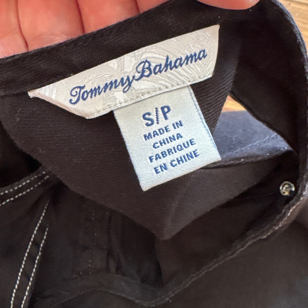 Tommy Bahama Shift Dress Women Black Contrast Stitch Linen Blend SIZE S - Picture 5 of 7